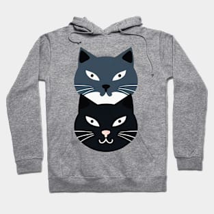 Two cats faces Hoodie